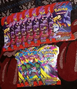 14x Pokemon TCG Sleeved Booster Packs - 9× Destined Rivals + 5× Mega Evolutions - Image 2