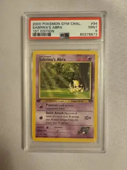2000 Pokemon - 1st Edition Sabrina’s Abra - Gym Challenge 94/132 - PSA 9 Mint! - Image 1