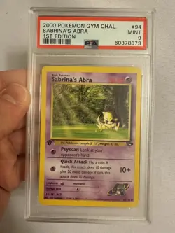 2000 Pokemon - 1st Edition Sabrina’s Abra - Gym Challenge 94/132 - PSA 9 Mint! - Image 2
