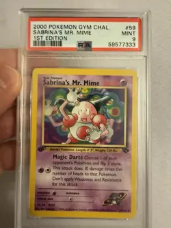 2000 Pokemon - 1st Edition Sabrina’s Mr. Mime Gym Challenge 59/132 - PSA 9 Mint! - Image 2