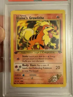 2000 Pokemon 1st Edition Blaine’s Growlithe - Gym Challenge 62/132 - PSA 9 Mint! - Image 3