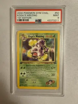 2000 Pokemon - 1st Edition Koga’s Weezing Gym Challenge 50/132 PSA 9 Mint! WOTC - Image 1