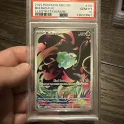 2025 POKEMON MEG EN-MEGA EVOLUTION ILLUSTRATION RARE #133 BULBASAUR PSA 10 - Image 1