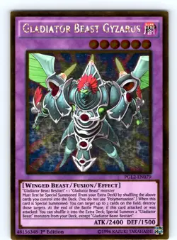 Gladiator Beast Gyzarus Gold Rare 1st Edition PGL2-EN079 LP - Image 1