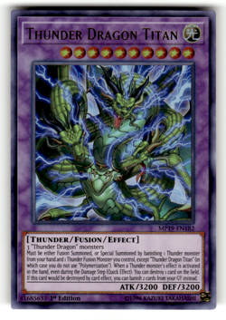 Thunder Dragon Titan MP19-EN182 Ultra Rare 2019 Gold Sarcophagus Tin Mega Pack - Image 1