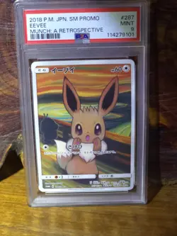 PSA 9 - MINT EEVEE MUNCH/THE SCREAM 287/SM-P JAPANESE PROMO 2018 POKEMON CARD - Image 1