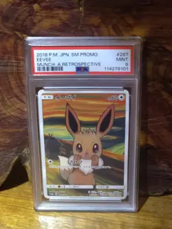 PSA 9 - MINT EEVEE MUNCH/THE SCREAM 287/SM-P JAPANESE PROMO 2018 POKEMON CARD - Image 2