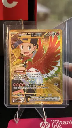 Pokemon TCG Ethan's Ho-Oh EX 239/182 Destined Rivals Gold Holo Card NM - Image 1