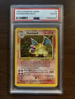 Pokemon TCG Charizard Base Set Holo Unlimited Rare Card 4/102 PSA PSA 4 - Image 1