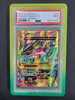 Mega M Rayquaza EX Shiny Full Art Holo Card 98/98 Psa 9 - Image 1