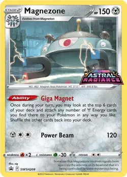 Pokemon Sword & Shield Astral Radiance Promo Magnezone SWSH208 Holo Card - Image 1