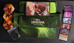 Disney Lorcana Fabled Promo Set League Pin Foil Card box Counters (3) NEW - Image 1