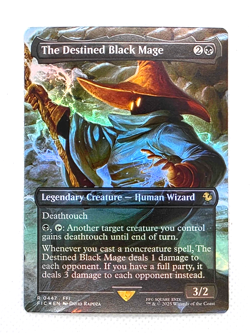 MTG The Destined Black Mage (Borderless Foil) Commander: Final Fantasy 447 NM - Image 1