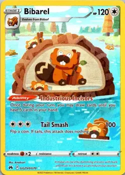 Pokemon TCG Bibarel GG25/GG70 Crown Zenith: Galarian Gallery Holo NM (SKU 1-3) - Image 1