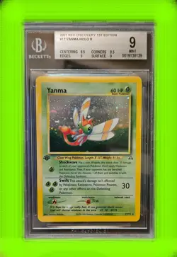 Pokemon 1st Edition Yanma Neo Discovery BGS 9 Mint - Image 1