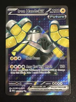 Iron Hands ex 223/182 Pokemon Paradox Rift Ultra Rare Full Art Holo NM - Image 1