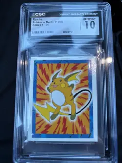 Raichu AND Vaporeon 1999 Pokemon Series 1 Stickers Merlin - Image 1