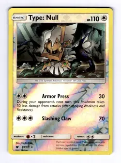 Type: Null SM - Crimson Invasion #89 (2017) Reverse Holo NM Pokemon - Image 1