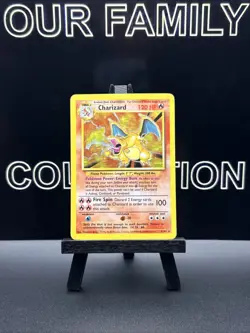 Pokemon TCG Charizard 4/102 Base Set Unlimited Holo Rare WOTC MP - Image 1
