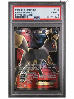2016 POKEMON XY FATES COLLIDE #119 FULL ART/UMBREON EX PSA 6 - Image 1
