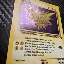 Pokemon Fossil Set Unlimited Zapdos 15/62 Holo Rare NEAR MINT/LIGHT PLAY - Image 4