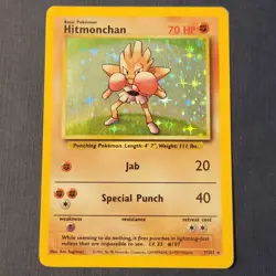 Pokemon Hitmonchan 7/102 Base Set Holo Moderately/Heavily Played *FREE SHIPPING* - Image 1