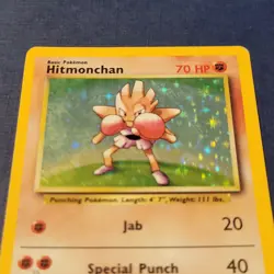 Pokemon Hitmonchan 7/102 Base Set Holo Moderately/Heavily Played *FREE SHIPPING* - Image 2