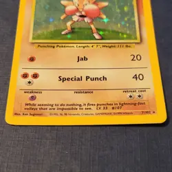 Pokemon Hitmonchan 7/102 Base Set Holo Moderately/Heavily Played *FREE SHIPPING* - Image 3