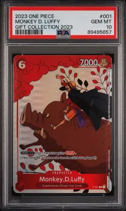 MONKEY D. LUFFY P-001 PSA 10 GIFT COLLECTION 2023 ALT ART ONE PIECE TCG PROMO - Image 1