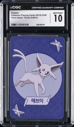POKEMON KOREAN PLAYING CARDS POINT SALAD - EEVEE ED ESPEON CGC 10 GEM MINT - Image 1