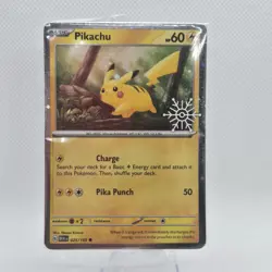 Sealed Pikachu SWIRL Holo Bleed Snowflake Stamped 025/165 Pokemon Card - Image 1
