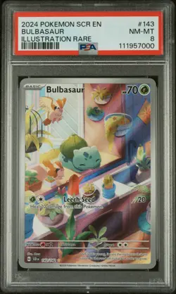 *PSA 8* 2024 Pokemon Stellar Crown Card - BULBASAUR - #143/142 - Image 2