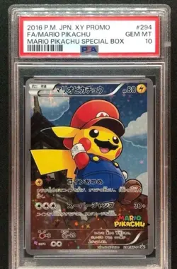 PSA 10 Mario Pikachu 294/XY-P Special Box Promo Japanese Pokemon Card - Image 3