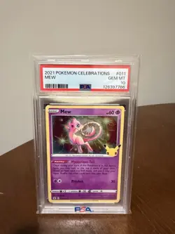 2021 Pokemon Celebrations Mew Holo Rare Card PSA 10 Mint 011/025 - Image 1