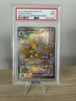 2023 Pokemon TCG Alakazam EX #201/165 Special Illustration Rare PSA 9 Mint - Image 1