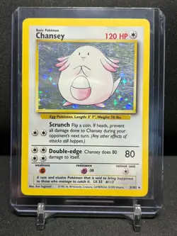 Chansey 4/102 Holo Rare Pokemon 1999 Unlimited Base Set - MP - Image 1