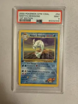 2000 Pokemon 1st Edition Misty’s Dewgong Gym Challenge 54/132 - PSA 9 Mint! WOTC - Image 1