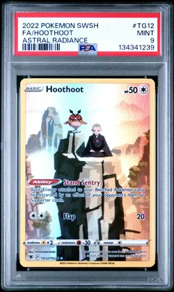 2022 POKEMON SWORD & SHIELD ASTRAL RADIANCE #TG12 FULL ART/HOOTHOOT PSA 9 - Image 1