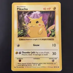 Pokemon Vintage Error Shadowless Red Cheeks Pikachu 58/102 WotC 1999 - Image 1
