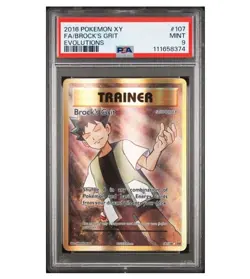 Pokemon XY Evolutions Full Art Brock's Grit 107/108 PSA 9 MINT! - Image 1