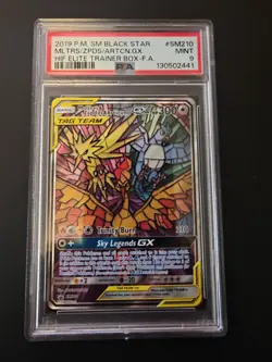 2019 POKEMON SM BLACK STAR PROMO FULL ART/MOLTRES & ZAPDOS & ARTICUNO GX PSA 9 - Image 1