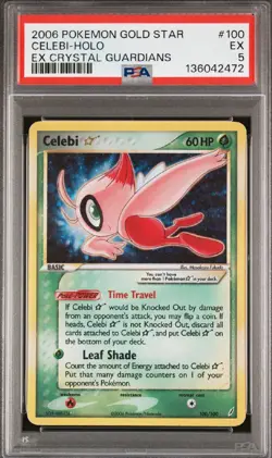 Pokemon Celebi Gold Star Crystal Guardians Holo Rare #100 PSA 5 - Image 1