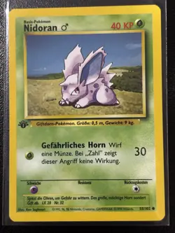 Pokemon TCG Nidoran Base Set 55/102 1st Edition Common GERMAN - Image 1