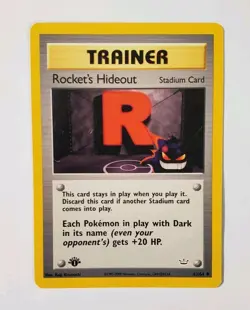 Rocket's Hideout 63/64 1st Edition Neo Revelation Pokemon Card Vintage WOTC - LP - Image 1