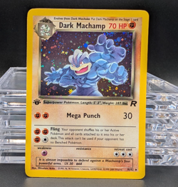 Pokemon TCG 1st Edition Dark Machamp 10/82 Team Rocket Rare Holo Card WOTC - Image 1