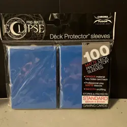 100 Pro-matte Eclipse Pacific Blue Deck Protector Card Sleeves for MTG Ultra Pro - Image 1