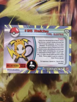 RAICHU #26 - BLUE LOGO - NON-HOLO - Series 1 - TOPPS POKEMON CARD - LP - Image 2