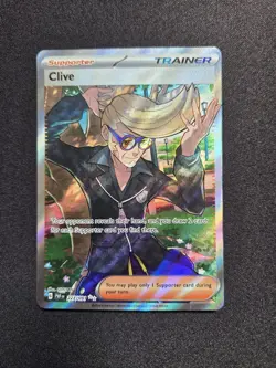 Pokemon TCG Clive 227/091 Ultra Rare Holo Paldean Fates Card NM/Mint Condition - Image 1
