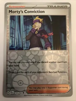 Pokemon TCG Temporal Forces Morty's Conviction Reverse Holofoil 155/162 NM - Image 1
