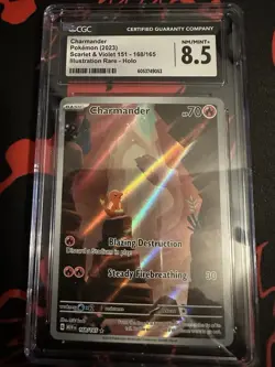 2023 POKEMON SCARLET & VIOLET 151 ILLUSTRATION RARE - HOLO CHARMANDER CGC 8.5 NM - Image 1